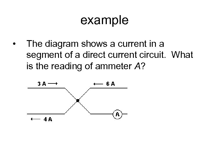 example • The diagram shows a current in a segment of a direct current