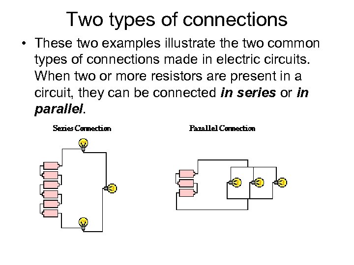 Two types of connections • These two examples illustrate the two common types of