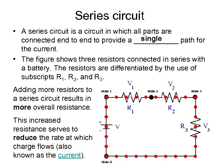Series circuit • A series circuit is a circuit in which all parts are