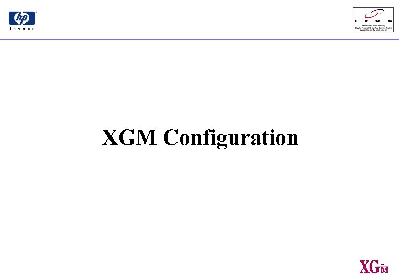 XGM Configuration 