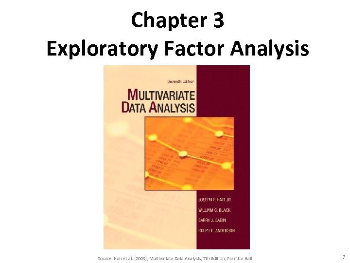 Chapter 3 Exploratory Factor Analysis Source: Hair et al. (2009), Multivariate Data Analysis, 7