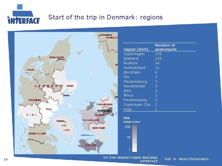 Start of the trip in Denmark: regions region (Amt) Copenhagen Sjælland Roskilde Vestsjælland Storstrøm