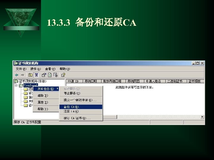 13. 3. 3 备份和还原CA 
