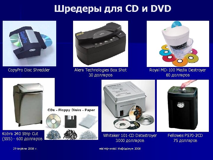 Шредеры для CD и DVD Copy. Pro Disc Shredder Kobra 240 Strip Cut (SS