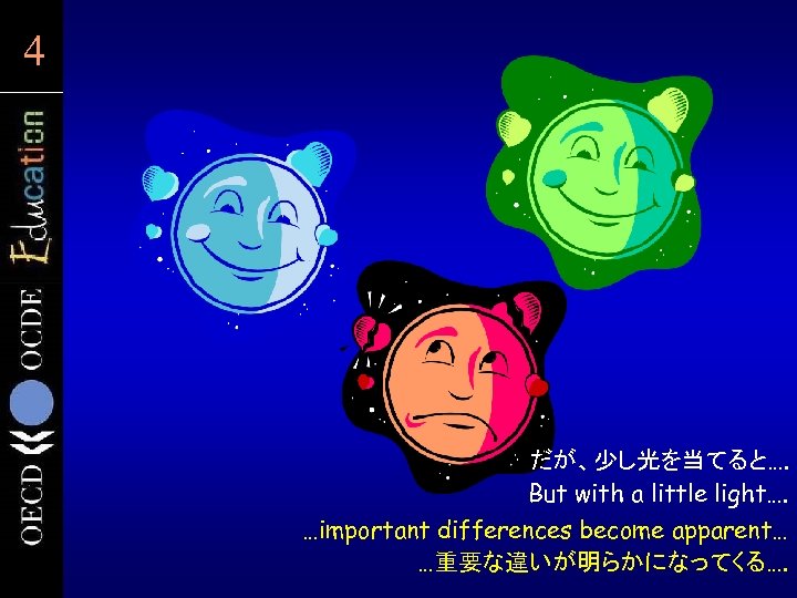 4 4 だが、少し光を当てると…. But with a little light…. …important differences become apparent… …重要な違いが明らかになってくる…. 