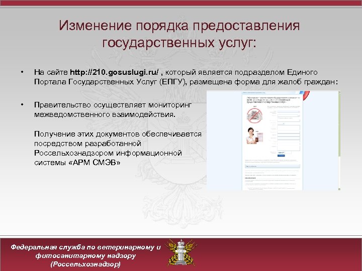 Изменение порядка предоставления государственных услуг: • На сайте http: //210. gosuslugi. ru/ , который