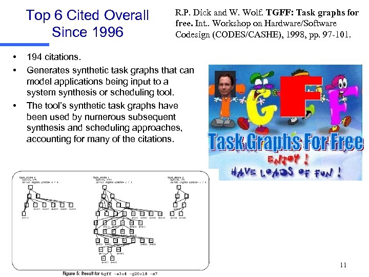 Top 6 Cited Overall Since 1996 • • • R. P. Dick and W.