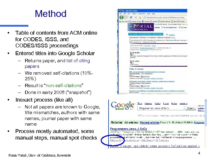 Method • • Table of contents from ACM online for CODES, ISSS, and CODES/ISSS