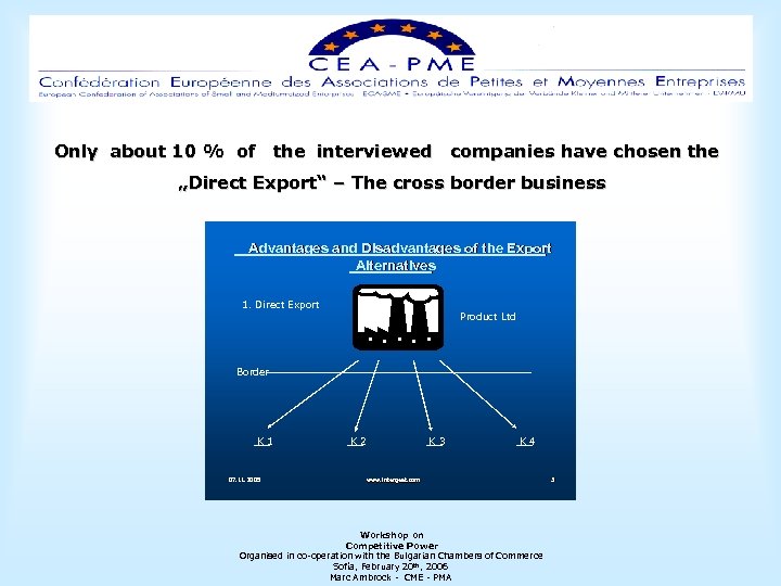  Only about 10 % of the interviewed companies have chosen the „Direct Export“