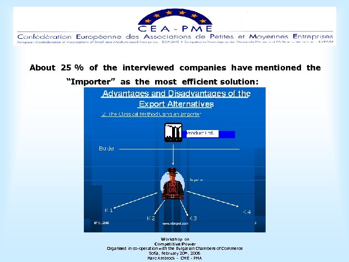  About 25 % of the interviewed companies have mentioned the “Importer” as the