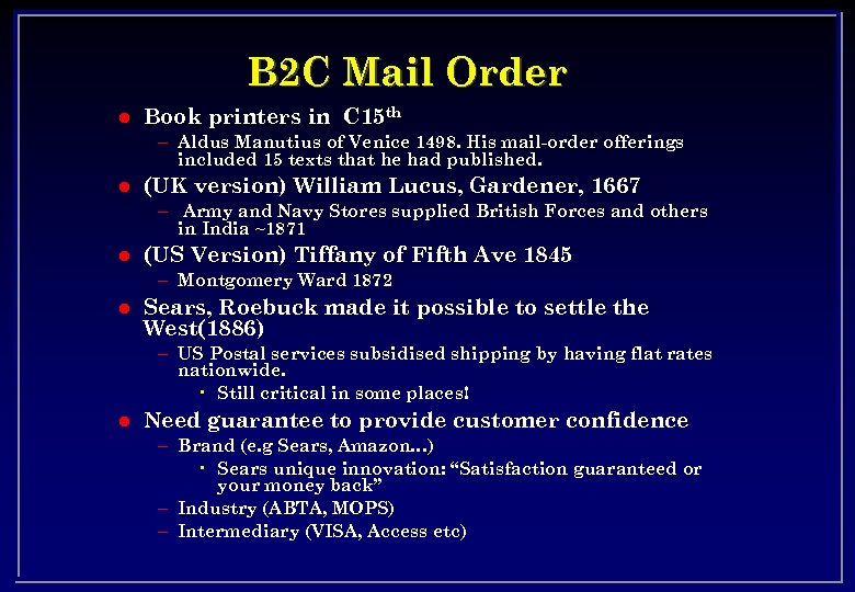 B 2 C Mail Order l Book printers in C 15 th – Aldus