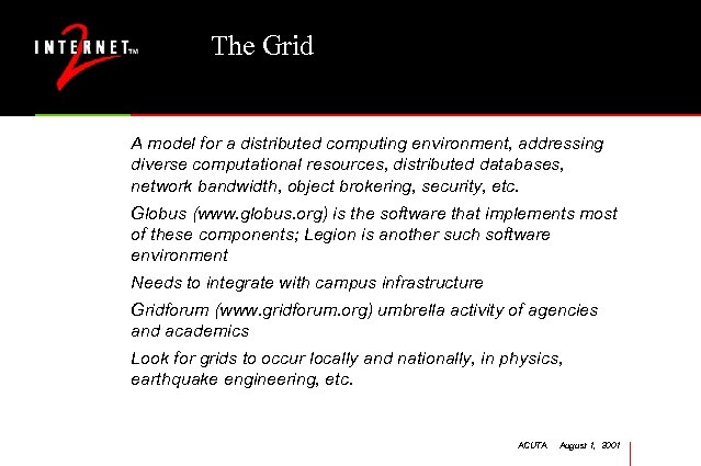 The Grid A model for a distributed computing environment, addressing diverse computational resources, distributed