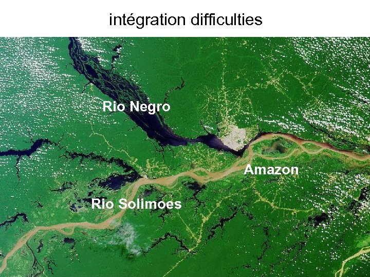 intégration difficulties Rio Negro Amazon Rio Solimoes 