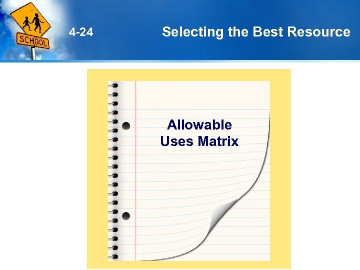 4 -24 Selecting the Best Resource Allowable Uses Matrix 