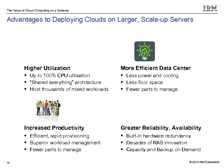 The Value of Cloud Computing on z Systems Advantages to Deploying Clouds on Larger,