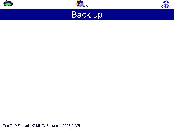 Back up Prof. Dr. P. F. Levelt, KNMI, TUE, June 11, 2008, NIVR 