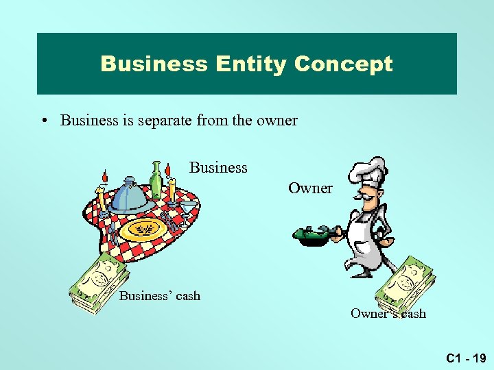 Business Entity Concept • Business is separate from the owner Business Owner Business’ cash