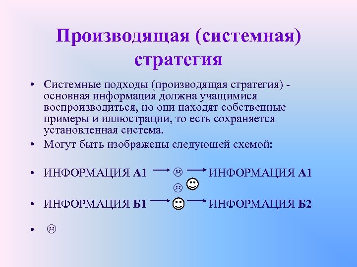 Стратегии в системном подходе. Производящая стратегия работы с информацией. Иоффе а н основные стратегии преподавания. Установите соответствие: "стратегия взаимодействия - мотивация". Авторы стратегии передачи информации.