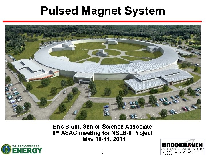 Pulsed Magnet System Eric Blum, Senior Science Associate 8 th ASAC meeting for NSLS-II