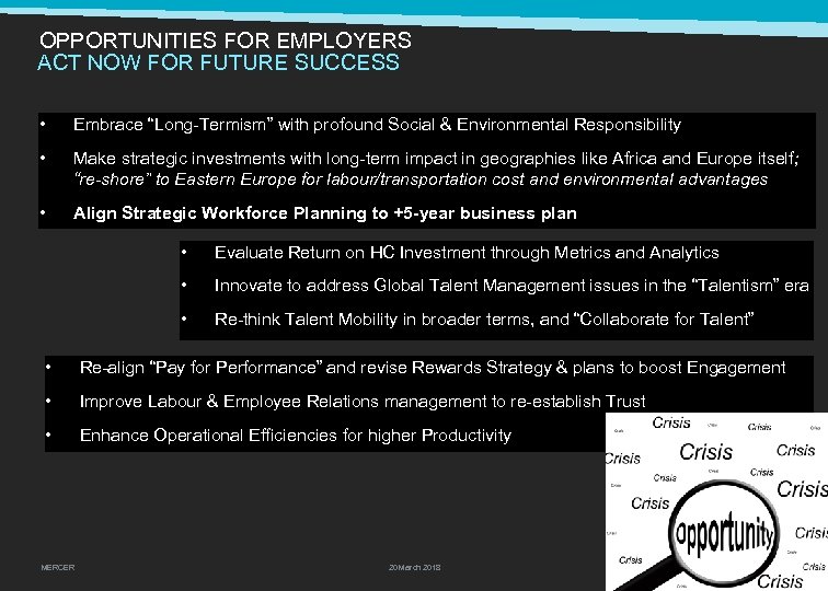 OPPORTUNITIES FOR EMPLOYERS ACT NOW FOR FUTURE SUCCESS • Embrace “Long-Termism” with profound Social