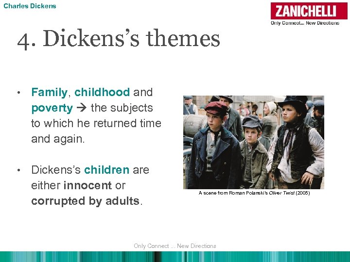 Charles Dickens 4. Dickens’s themes • Family, childhood and poverty the subjects to which