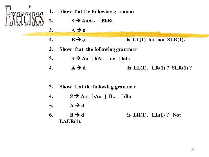 1. Show that the following grammar 2. S Aa. Ab | Bb. Ba 3.