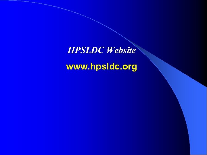 HPSLDC Website www. hpsldc. org 