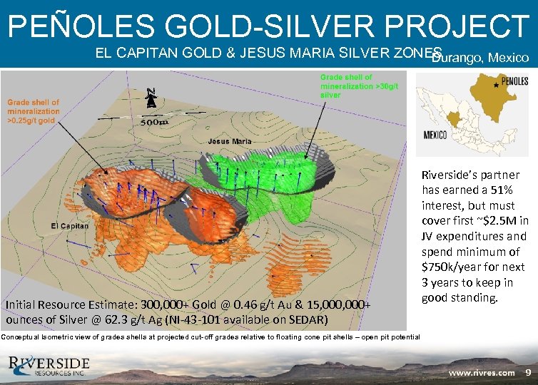 PEÑOLES GOLD-SILVER PROJECT EL CAPITAN GOLD & JESUS MARIA SILVER ZONES Durango, Mexico Initial