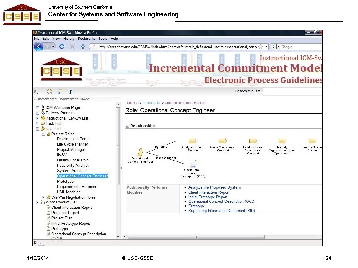 University of Southern California Center for Systems and Software Engineering 1/13/2014 © USC-CSSE 24