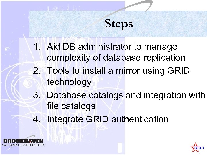 Steps 1. Aid DB administrator to manage complexity of database replication 2. Tools to