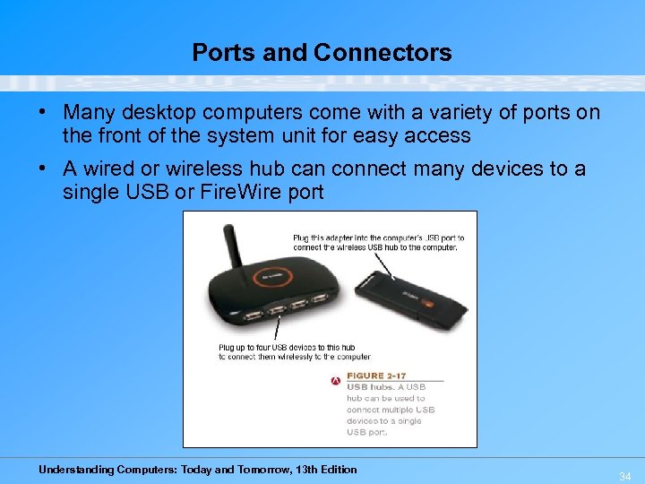 Ports and Connectors • Many desktop computers come with a variety of ports on