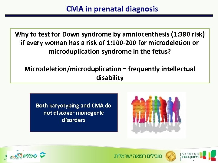 CMA in prenatal diagnosis Why to test for Down syndrome by amniocenthesis (1: 380