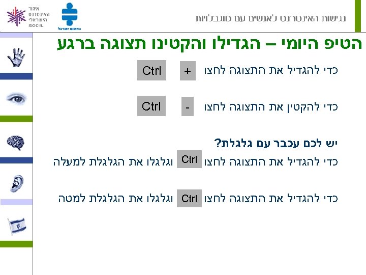  הטיפ היומי – הגדילו והקטינו תצוגה ברגע כדי להגדיל את התצוגה לחצו +