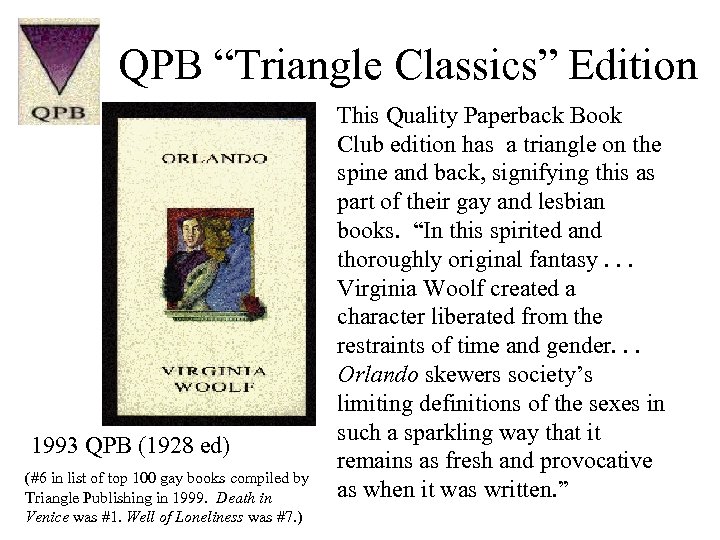 QPB “Triangle Classics” Edition 1993 QPB (1928 ed) (#6 in list of top 100