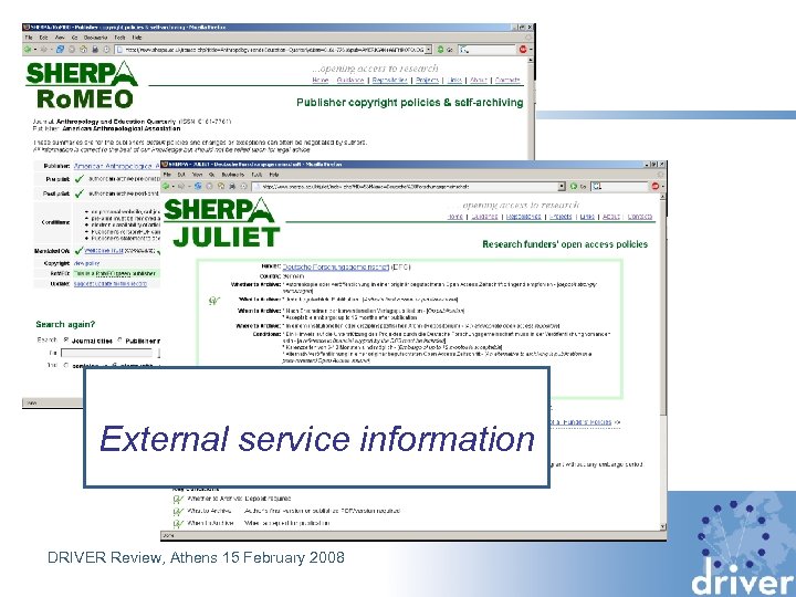 Ro. MEO JULIET External service information DRIVER Review, Athens 15 February 2008 