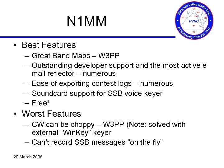 N 1 MM • Best Features – Great Band Maps – W 3 PP