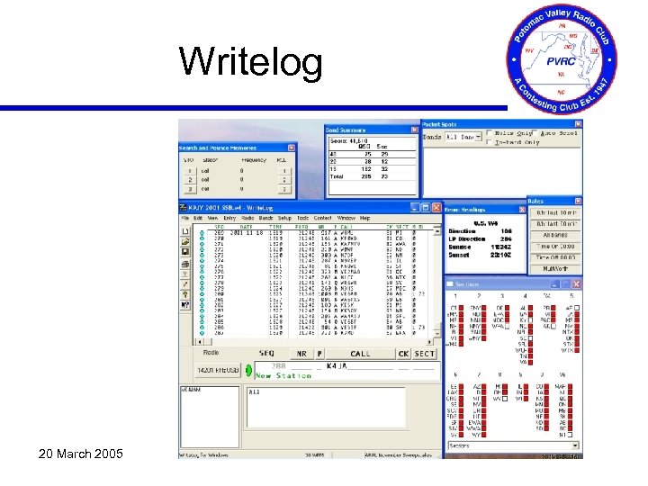 Writelog 20 March 2005 