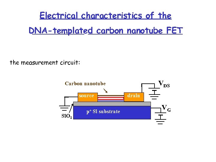 Electrical characteristics of the DNA-templated carbon nanotube FET the measurement circuit: VDS Carbon nanotube
