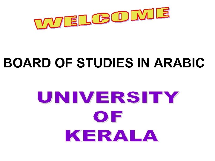 BOARD OF STUDIES IN ARABIC 