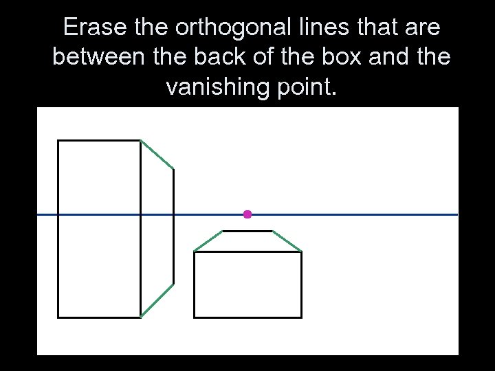 Erase the orthogonal lines that are between the back of the box and the