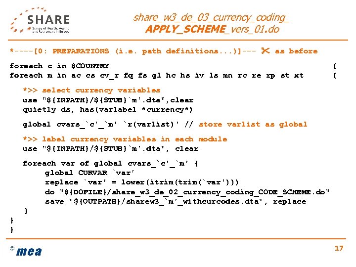 share_w 3_de_03_currency_coding_ APPLY_SCHEME_vers_01. do *----[0: PREPARATIONS (i. e. path definitions. . . )]--- as