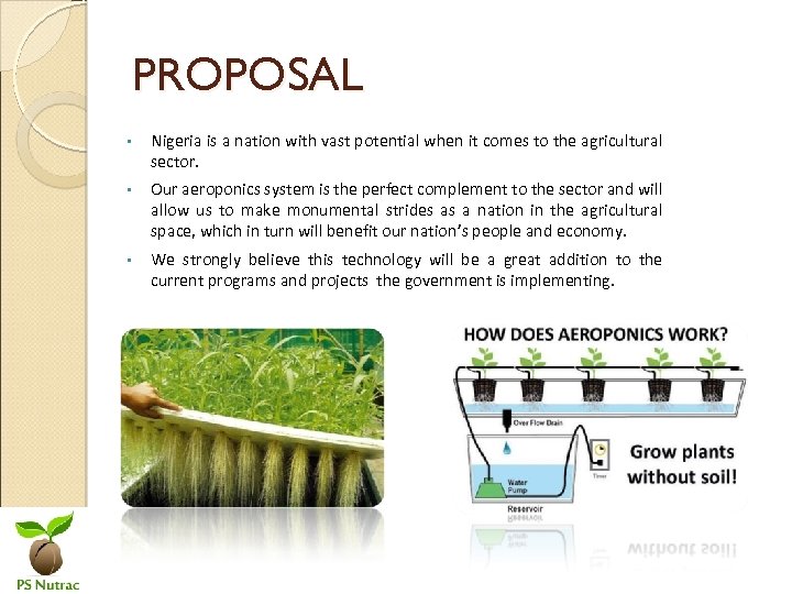 PROPOSAL • Nigeria is a nation with vast potential when it comes to the