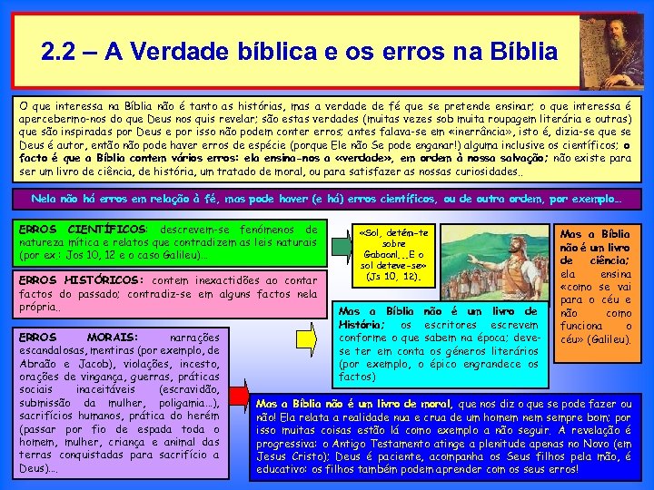 2. 2 – A Verdade bíblica e os erros na Bíblia O que interessa