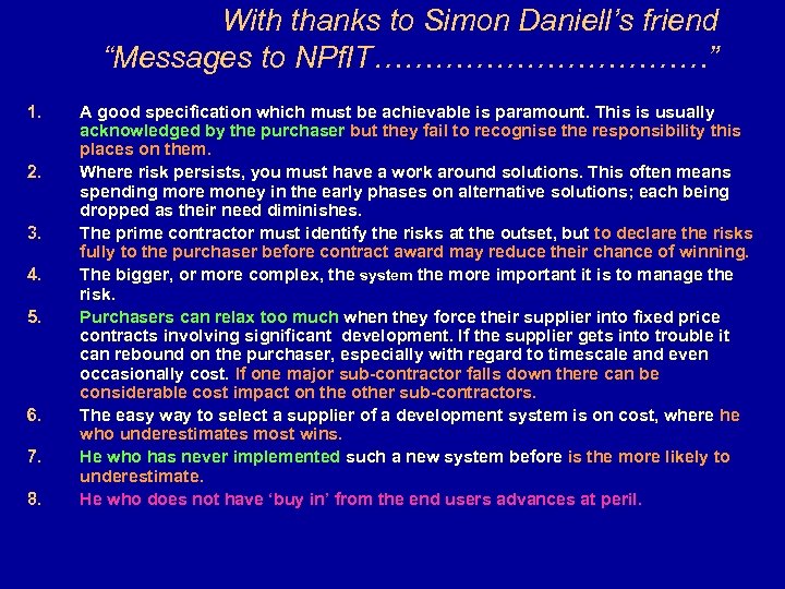 With thanks to Simon Daniell’s friend “Messages to NPf. IT………………” 1. 2. 3. 4.