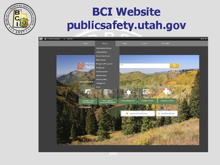 BCI Website publicsafety. utah. gov 