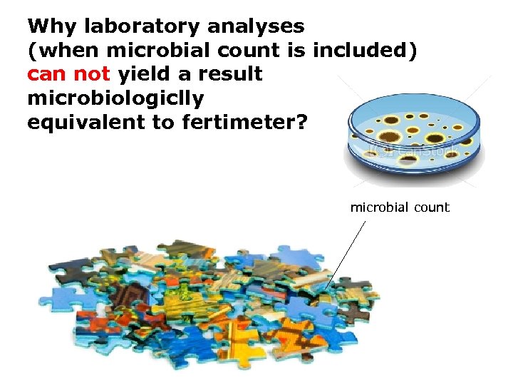 Why laboratory analyses (when microbial count is included) can not yield a result microbiologiclly