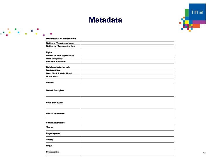 Metadata 16 