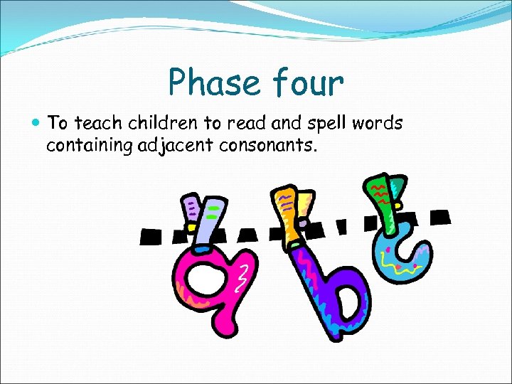 Phase four To teach children to read and spell words containing adjacent consonants. 