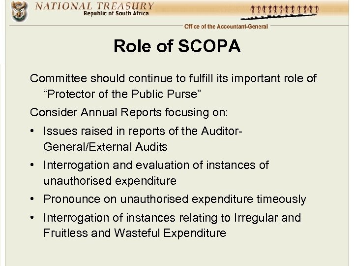 Role of SCOPA Committee should continue to fulfill its important role of “Protector of