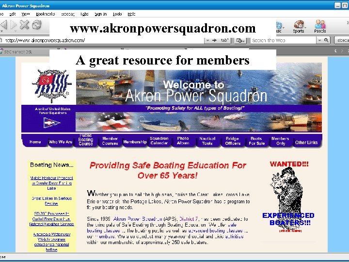 www. akronpowersquadron. com A great resource for members 